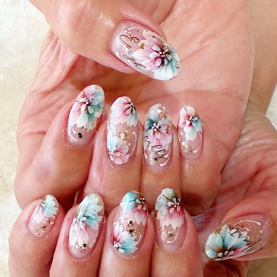 画像1752：花柄ネイル